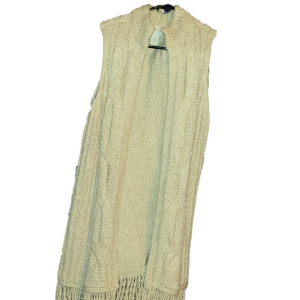 Chicos fringed bottom sweater cardigan